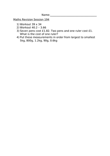 MATHS REVISION SESSION 194