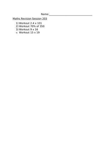 MATHS REVISION SESSION 203