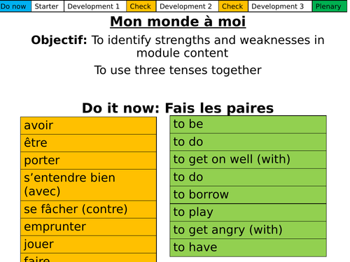 Dynamo 3 Module 1 Revision Mon monde à moi