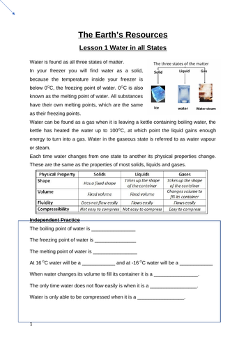 The Earth's Resources GSCE combined science booklet