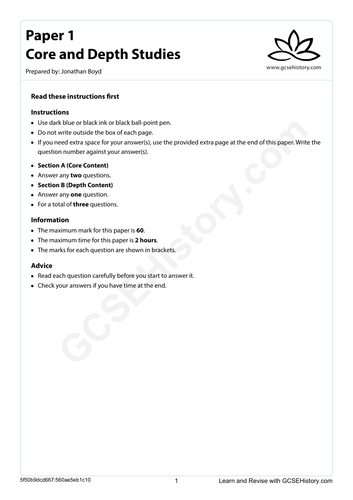Mock Paper - CIE - Core and Depth Studies