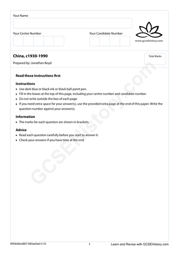 Mock Paper CIE - China, c1930-1990 - Paper B P4