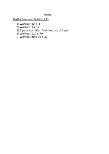 MATHS REVISION SESSION 211