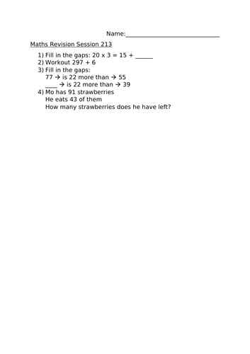 MATHS REVISION SESSION 213