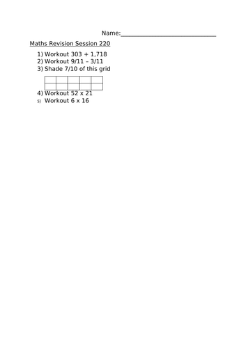 MATHS REVISION SESSION 220