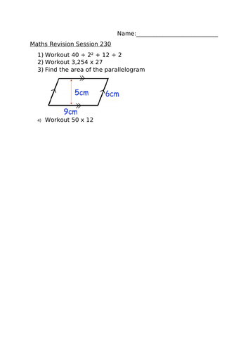 MATHS REVISION SESSION 230