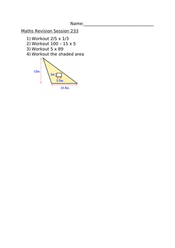 MATHS REVISION SESSION 233