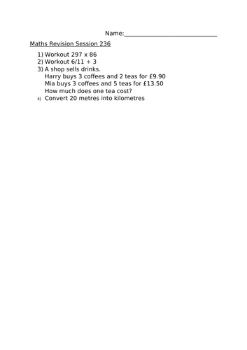 MATHS REVISION SESSION 236