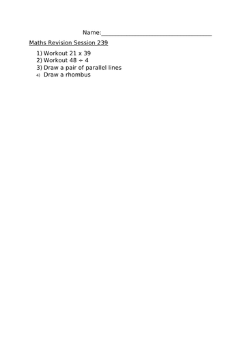 MATHS REVISION SESSION 239