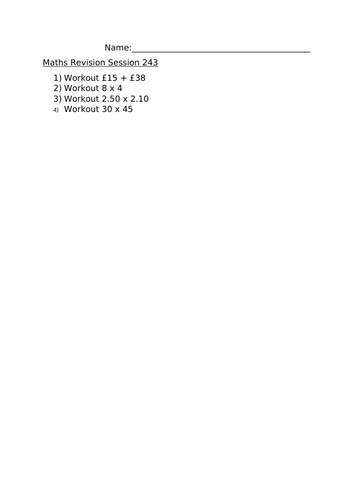 MATHS REVISION SESSION 243