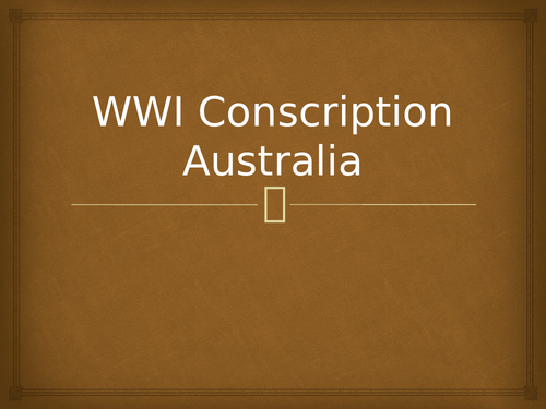 WWI Conscription in Australia