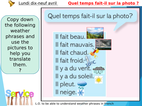 Y8 French Quel temps fait-il (Dynamo 2 vert)