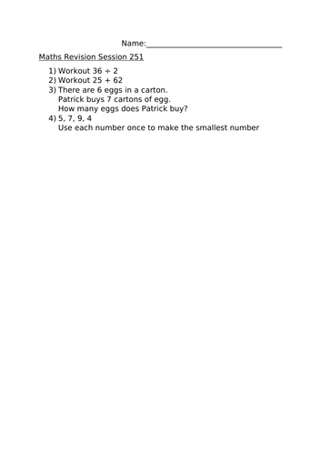 MATHS REVISION SESSION 251