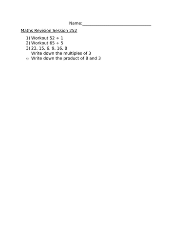 MATHS REVISION SESSION 252