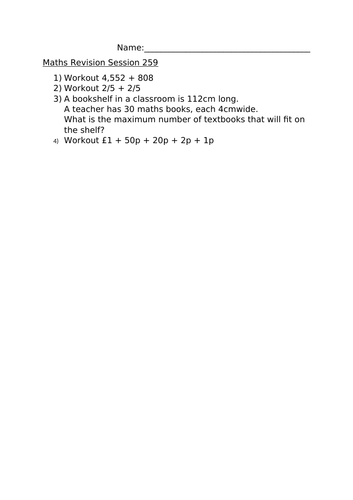 MATHS REVISION SESSION 259