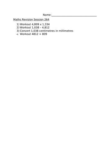 MATHS REVISION SESSION 264