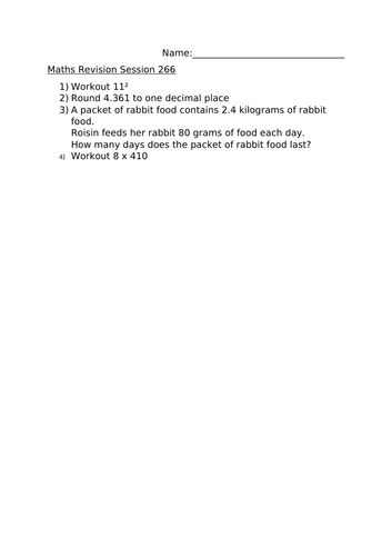 MATHS REVISION SESSION 266