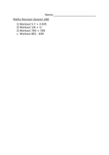 MATHS REVISION SESSION 268