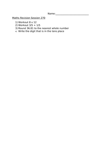 MATHS REVISION SESSION 270