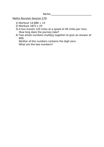 MATHS REVISION SESSION 279