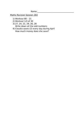 MATHS REVISION SESSION 283