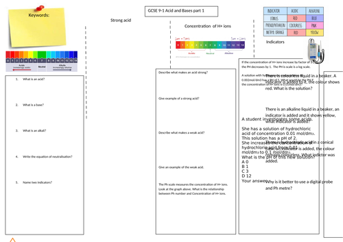 Acid and bases worksheet