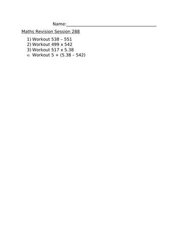 MATHS REVISION SESSION 288