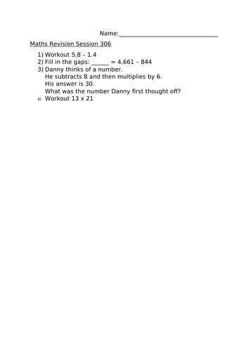 MATHS REVISION SESSION 306