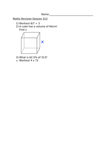 MATHS REVISION SESSION 313