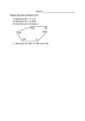 MATHS REVISION SESSION 314