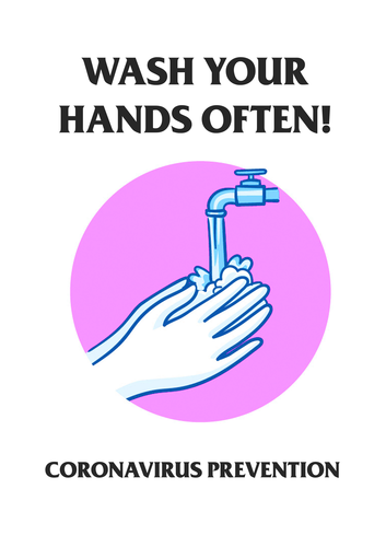 DOWNLOAD A4 WASH YOUR HANDS white poster