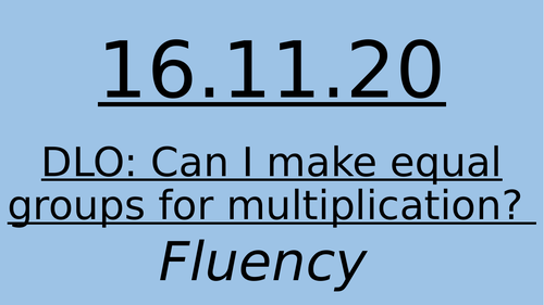 Year 3 maths sequence. Equal Groups