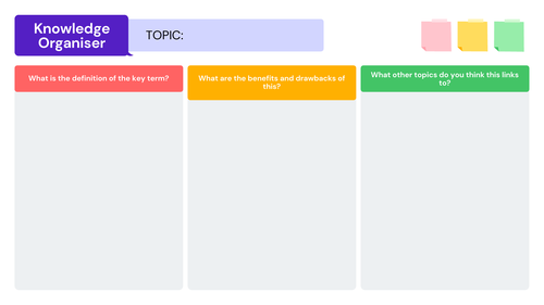 Knowledge Organiser Template