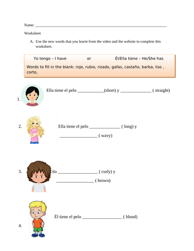 Spanish Adjectives - Describing yourself /Physical appearance