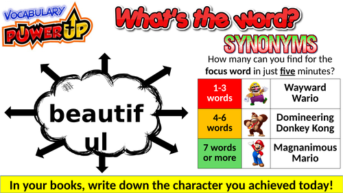 Vocabulary 'Power Up' Starter Activities