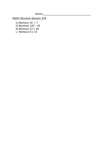 MATHS REVISION SESSION 319