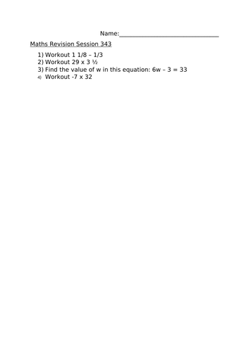 MATHS REVISION SESSION 343