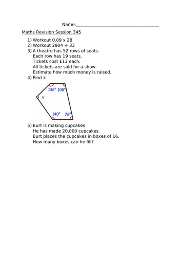 MATHS REVISION SESSION 345