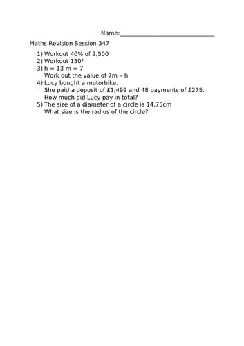 MATHS REVISION SESSION 347