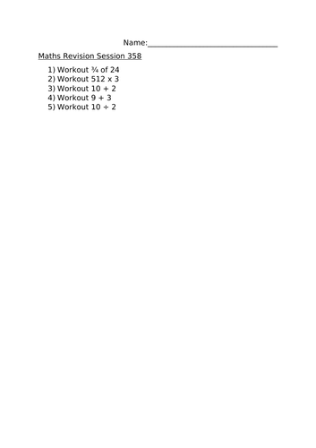 MATHS REVISION SESSION 358