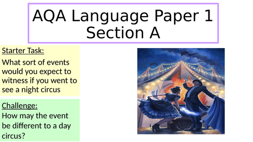 6 Lessons AQA Language Paper 1 - The Night Circus