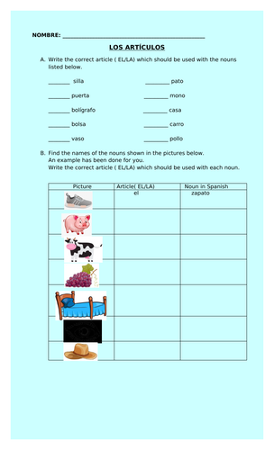 Definite articles ( El/LA )