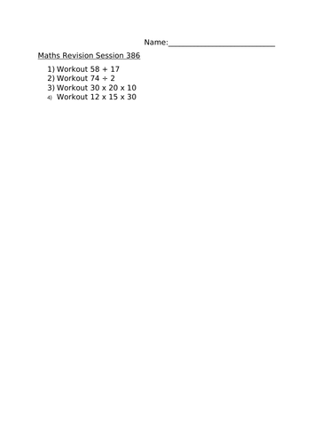 MATHS REVISION SESSION 386