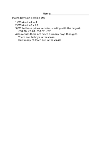 MATHS REVISION SESSION 393