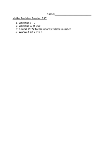 MATHS REVISION SESSION 397