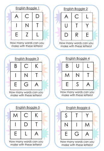 Boggle - Spelling Game for Primary English