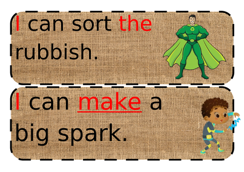 Superhero themed simple statements