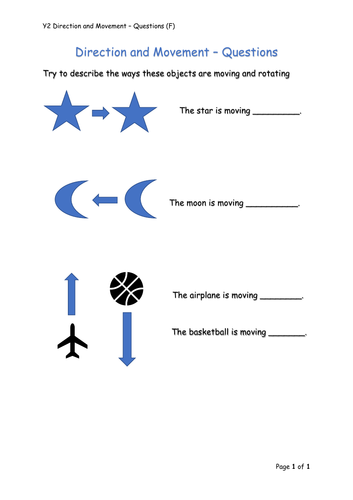 Y2 Maths - Directions & Movement (Free)