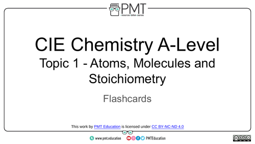 CAIE A-level Chemistry Flashcards (2019-2021)