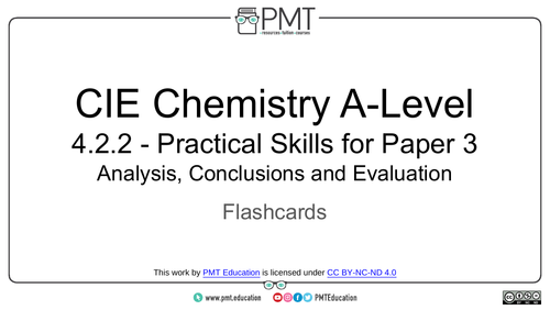 CAIE A-level Chemistry Practical Flashcards (2019-2021)